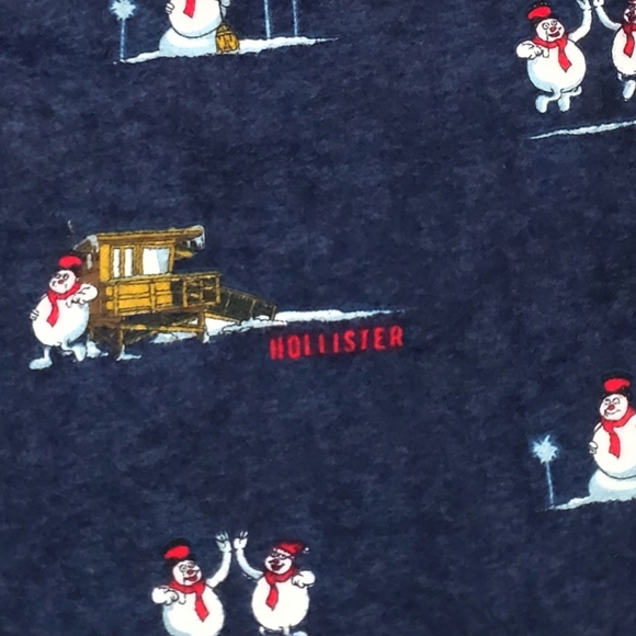 Hollister CA Navy Snowman Winter Print Sleep Pajama Jogger Pants Size XS EUC - Picture 13 of 16
